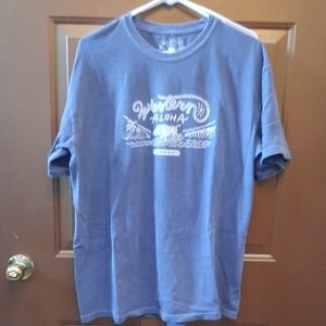 ALOHAS Blue Short Sleeve Tees Casual Comfort